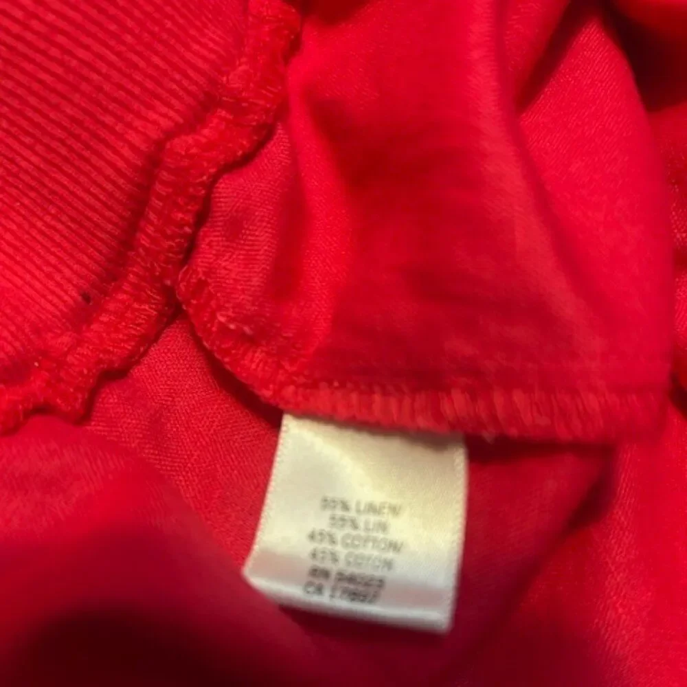 Banana Republic Passion Pink Linen blend cuffed crop pants, size XL